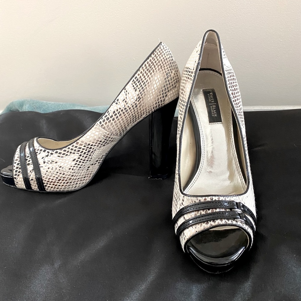White House Black Market snakeskin heels